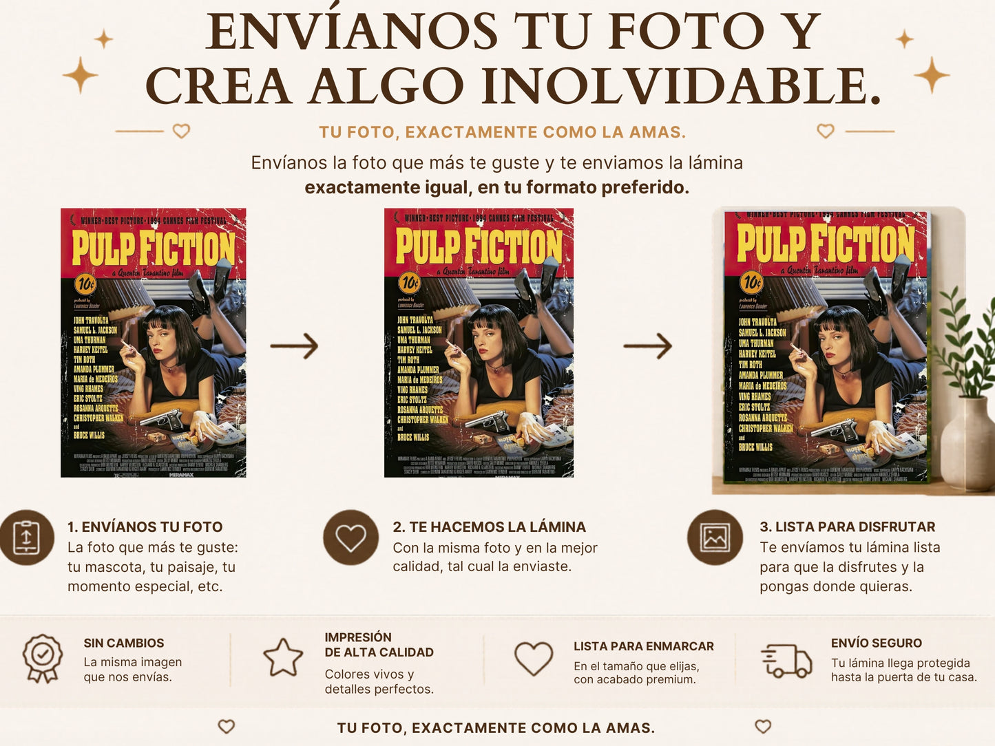 Lámina Aluminio CARTEL CINE PULP FICTION