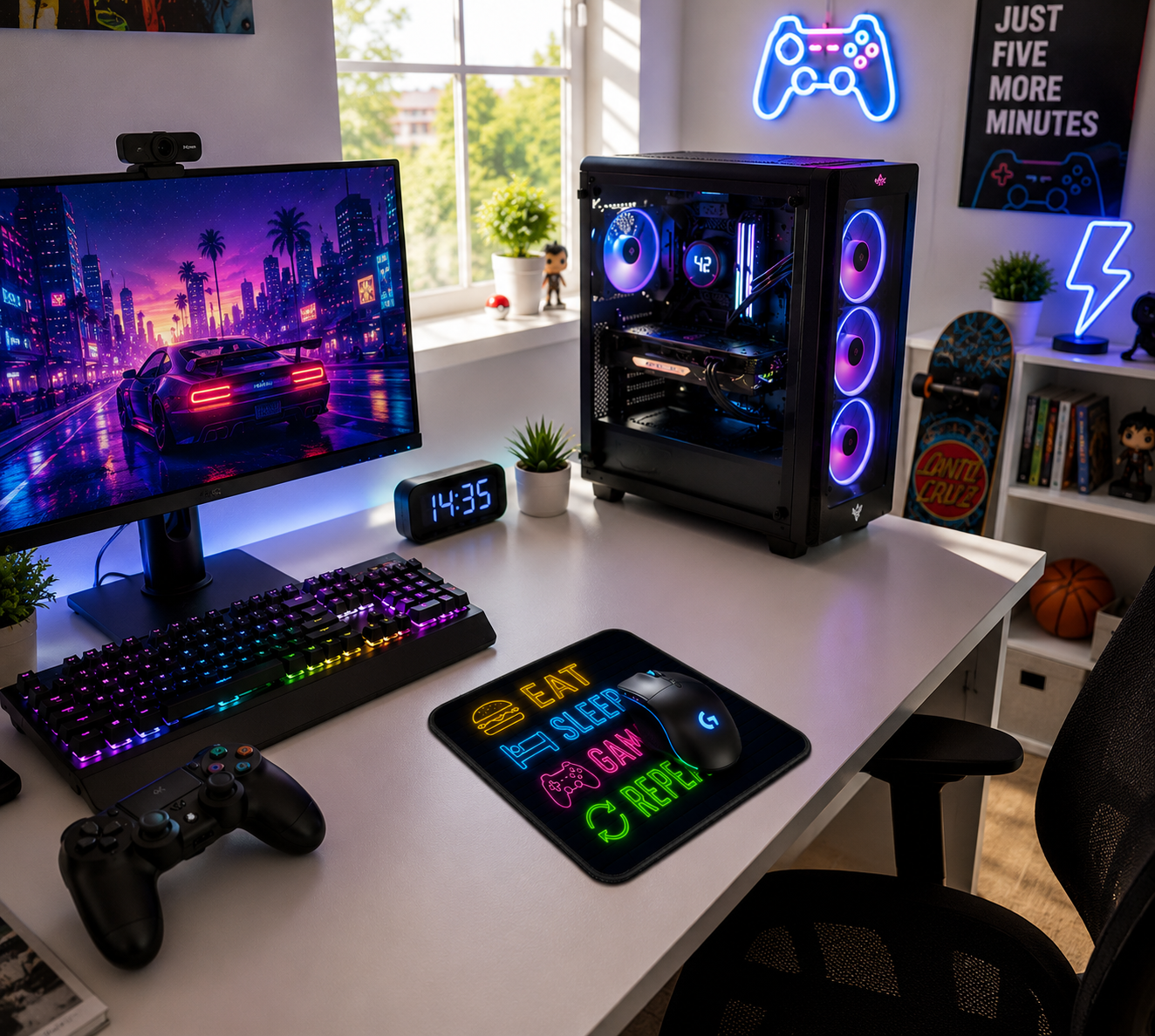 Alfombrilla Gamer EAT SLEEP GAME REPEAT