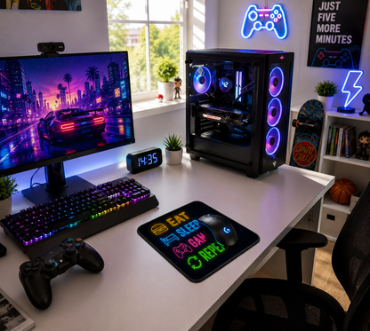 Alfombrilla Gamer EAT SLEEP GAME REPEAT